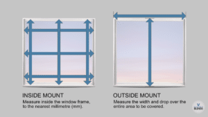 DIY Measure of inside and outside mounts for blinds
