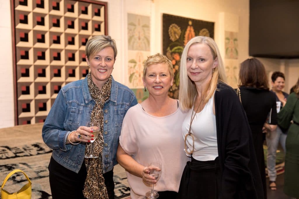 Mira from Designer Rugs with Karen and Jenny, guests at the event